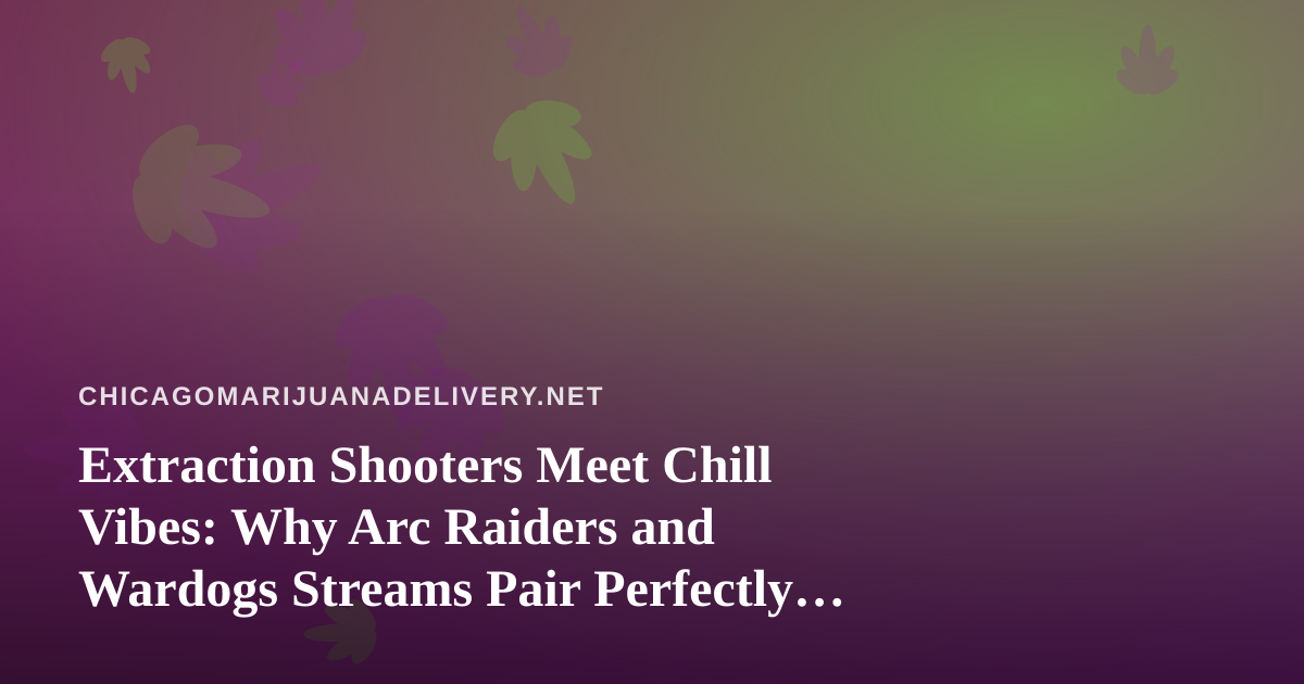 Extraction Shooters Meet Chill Vibes: Why Arc Raiders and Wardogs Streams Pair Perfectly With a Relaxed Evening In
