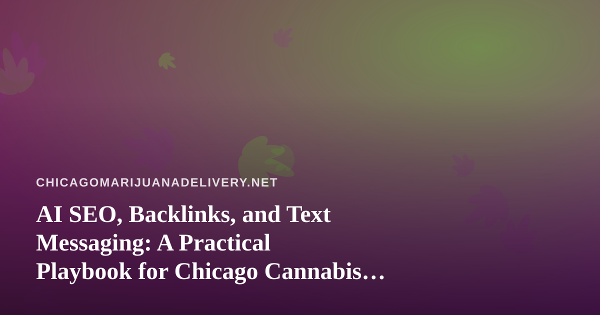 AI SEO, Backlinks, and Text Messaging: A Practical Playbook for Chicago Cannabis Delivery Brands