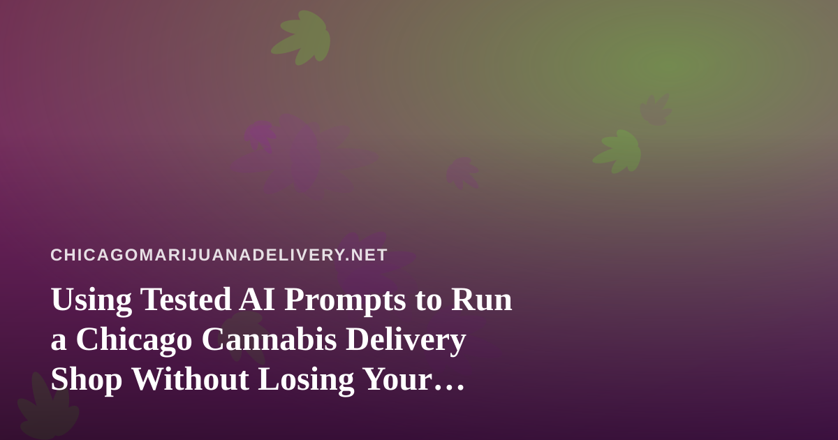 Using Tested AI Prompts to Run a Chicago Cannabis Delivery Shop Without Losing Your Compliance Edge